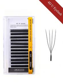 12lines 0.07C D 4D U W Shaped Eyelash Extensions Premium U-YY Lashes Soft Fluffy Premade Fans False Eyelashes - D - View 8