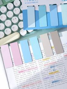Morandi Color Magnetic Bookmarks, Soft Magnetic Page Clips, Solid & Color Block Design Reading Markers, 4 Styles Stationery For Students & Book Lovers - Rectangle - View 5