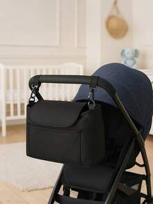 Hospital Delivery Bag,Stroller Bag,Multi-Function Diaper Bag With Detachable Shoulder Strap | Easy-Carry Baby Organizer With Multiple Compartments For Stroller & Travel | Durable Polyester, Black,Baby Essentials - Bags - View 2