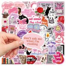 50 Stück rosa kreative Aufkleber, süße rosa wasserfeste Aufkleber geeignet für Laptop, Skateboard, Wasserflasche, Kühlschrank, Gepäck, Gitarre, Tablet, Sammelalbum, Handyhülle, Heimdekoration, Klassenzimmer, Schulmaterial, Geburtstagsparty, Urlaubsgeschenke, Sammelalbum-Zubehör, Schreibwaren, lustige Aufkleber, Kindle - 50 Stück/Satz - Übersicht 6