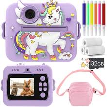 Children's Instant Camera, A Toy Camera With Dual 1080P HD Cameras, USB Rechargeable 1200mAh Battery, 2 Printing Modes And 3 Printing Densities, 8x Zoom, Suitable For 3-12 Year Old Boys And Girls, A Perfect Gift For Children. Also An Ideal Choice For Christmas And New Year Gifts. - Multicolor - View 18