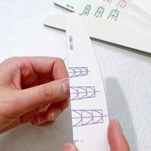 Bộ 5/10 dũa móng tay hình lưỡi liềm, dũa móng tay hai mặt chuyên nghiệp kèm thước đo độ dài móng, dụng cụ mài móng đơn giản, phù hợp cho các tiệm làm móng. - Nhiều màu - Xem 4