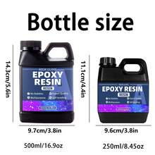 500ml 环氧树脂，晶莹剔透环氧树脂套装 - 不泛黄，无气泡，艺术树脂浇铸树脂，适用于艺术工艺品、珠宝制作、木材和模具。 - 500ml A+500ml B - 查看 7