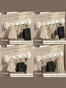 No Drill Strong Suction Cup Wall Mounted Hook Rack - Self-Adhesive Design, Removable Plastic/Metal Coat Rack Suitable For Bathroom And Behind Doors, High Load Bearing, Easy Installation, Bathroom Storage - View 3