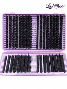 1280pcs/640pcs DD Curl Individual False Eyelashes, High Volume Lash Book, 50D+60D+80D+100D Lash Clusters, Beginner-Friendly, Soft & Fluffy, Creates Natural Look, Easy DIY Segmented False Lashes At Home, Long-Lasting & Dense, Convenient Lash Book For Carrying, Can DIY Fox Eyes/Cat Eyes/Stage Makeup, Includes Lash Glue, Tweezers & Brush, Perfect For Weddings, Parties, Outdoor, Travel, Carnival, Music Festivals, Halloween, Christmas, Eye Lash Clusters, Individual Eyelashes, Lashes, Fake Lashes, Beauty & Health, Festive Glam Beauty - 紫色 - 查看 13
