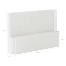 Room Divider,Bedroom,Room Divider With Shelf, Multifunctional Partition Wall, Kraft Paper, No Assembly Required Ideal For Offices, Living Rooms, Bedrooms, Beauty Salons, And Storefronts - 白色 - 查看 13