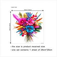 1 pieza Pegatina decorativa floral vibrante, adecuada para decorar la sala de estar, el dormitorio, el estudio, la oficina, agregando un toque de color único - Unitalla - Ver 6