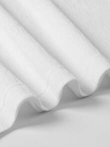 1pc White Textured Men's Short Sleeve V-Neck T-Shirt, Lightweight Breathable Men's Vacation Top, Casual Beach Holiday Style, Machine Washable - White - View 10