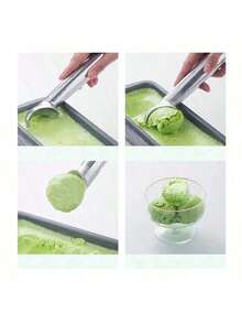Non-Stick Aluminum Ice Cream Scoop With Freeze-Resistant Handle, Heavy Duty Design, Easy To Clean, Suitable For Ice Cream, Cookie Dough, Smoothies, Almonds (Silver) - Multicolor - View 7