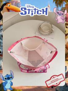 Disney 1 Pc  Officially Licensed Stitch Pattern Canvas Tote Bag, Women's Large-Capacity Shoulder Bag, Lightweight Reusable Shopping Bag – Ideal For Girls, Teens, Cartoon Fans, Perfect For Daily Commutes, Grocery Shopping, School Runs, Beach Trips, Holiday Gatherings,Back To School - DHF52264-sT - View 6