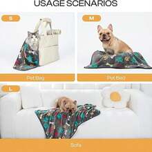 3件套蓬松优质羊毛宠物毯，法兰绒爪印图案 - 52*76厘米 - 查看 4