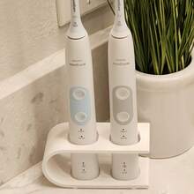 1个简易电动牙刷架，适用于浴室厨房洗漱场所，防水，免打孔 - 彩色 - 查看 1