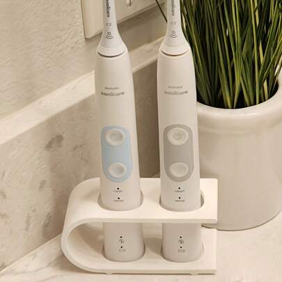 1 chiếc giá đỡ bàn chải đánh răng điện tối giản, chống thấm nước, dùng cho phòng tắm/nhà bếp, không cần khoan.