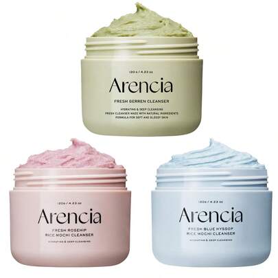 韩国糯米洁面乳 - 洗面奶、温和磨砂膏多效合一，深层清洁、保湿、收缩毛孔，适合易长痘肌肤，去除黑头，蕴含米水和绿茶/玫瑰果亮肤成分。糯米洁面乳及日常磨砂膏 - 保湿、去角质、深层清洁 - 适合所有肤质，蕴含米粉和米水/牛膝草亮肤深层清洁磨砂膏及去角质产品 - 适合所有肤质，尤其适合易长痘肌肤和黑头肌肤。