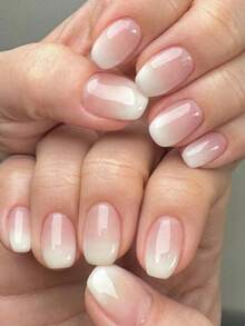 Bộ 24 móng giả kiểu Pháp ngắn, vuông, màu hồng và trắng ombre, độ phủ toàn diện, có thể tháo rời, bền lâu, bao gồm 1 miếng dán và 1 dũa móng mini, thích hợp sử dụng hàng ngày, làm móng giả, dụng cụ làm móng nghệ thuật. - Nhiều màu - Xem 2