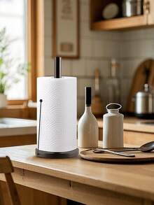 1pc Stainless Steel Tissue Paper Holder, Kitchen Paper Towel Dispenser, Wrap Foil Stand, Silver - Silver - View 10