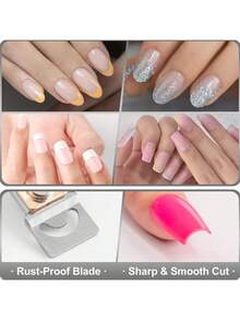 磁性指甲钳、亚克力指甲钳、人造指甲钳、锋利指甲修剪器、美甲修脚工具，刀片锋利，适用于美甲沙龙、家庭和美容院；可调节磁性指甲钳；亚克力指甲尺 - 彩色 - 查看 8