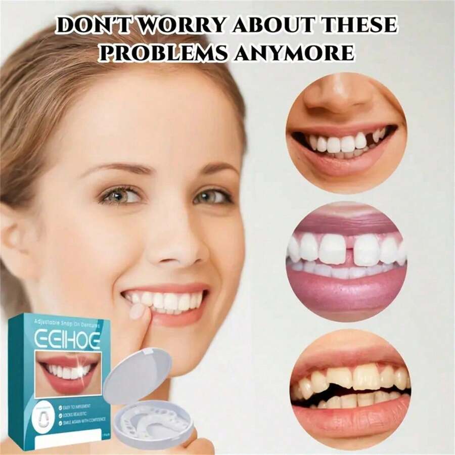 5pcs Temporary Tooth Veneers Whitening Replacement Kit, Quick Tooth Repair Stickers