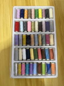 Set de 50 piezas de hilos de coser de poliéster multicolor, surtido versátil de hilos de coser para costura a mano o máquina, perfecto para proyectos de costura y manualidades en el hogar, regalo ideal para aficionados a la costura y el bordado con colores vibrantes y puntadas suaves - Multicolor - Ver 7