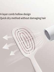 Quick & Easy Clean Anti-Tangle Hair Brush, Retractable Bristles With Self-Cleaning Nylon Brush, Gentle Detangling And Hair Loss Prevention, Ergonomic Handle For Women, Suitable For Hair, Fashion Styling Tool, Durable Plastic Handle, Self-Cleaning Hair Brush For Daily Use By Men And Women - Multicolor - View 3