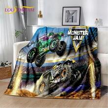 Monster Truck 3D Monster Jam Cartoon Soft Flannel Blanket For Bed Bedroom Sofa Picnic,Throw Blanket For Outdoor Leisure Nap Gift5 - trắng - Xem 1