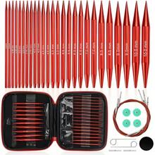 1 Set 13 Interchangeable Circular Knitting Needles - 13 Sizes Aluminum Interchangeable Knitting Needle Tips, 4 Cables, With Needle Case - Color Coded And Labeled, Ergonomic Grip, Lightweight , Suitable For Knitting, Crocheting, Weaving - Great For Beginners And Experienced Crafters - Multicolor - View 14