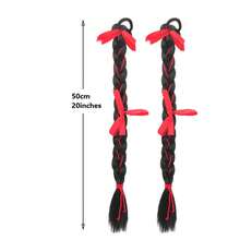 Red Yarn Braided Flower Ponytail Wig Braid, New Bride Cheongsam Hairstyle, Double Braid Twist Braid - Multicolor - View 11