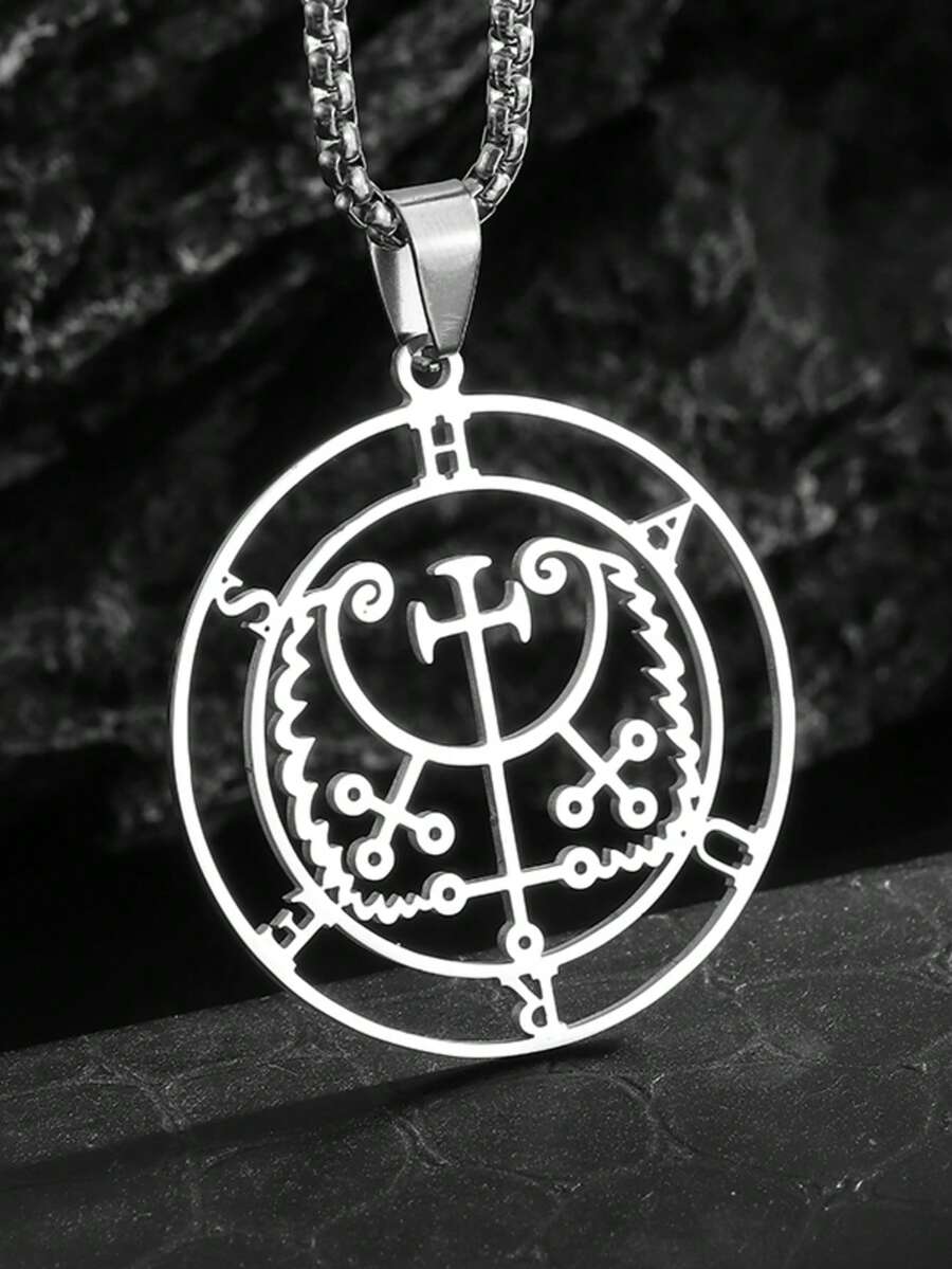 1 st Demon Sigill Hängsmycke Unisex Satanisk Baram Halsband Smycken Amulett - Retro - Visa 1
