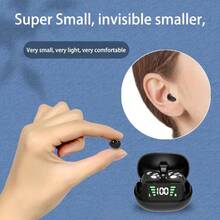 Earbud Nirkabel Ultra-Mini Tak Terlihat, Earphone Bluetooth 5.3 Seukuran Kacang dengan Layar Digital HD, Mikrofon, Panggilan Jelas, Peredam Kebisingan, Kontrol Sentuh, Latensi Rendah, Suara Berkualitas Tinggi, Deteksi Pemakaian, Kenyamanan Sepanjang Hari, Kompatibel dengan Berbagai Perangkat, Desain In-Ear, Penyimpanan Portabel, Pengisian Cepat Type-C, Waktu Siaga Lama - View 6