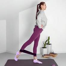 1/2/4雙女款防滑皮拉提斯瑜伽襪 開趾運動襪 附足弓支撐 透氣舒適 適合運動與芭蕾 多色可選 全季節適用（黑色/米色/粉色/紫色/白色）皮拉提斯防滑襪 芭蕾配件 送禮首選 - 彩色 - 查看 6