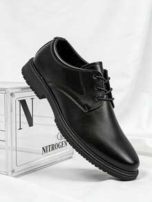 2026 Spring Business Leather Shoes For Men, Waterproof Anti-Slip Versatile Breathable Black Casual Work Performance Shoes - Black - View 8