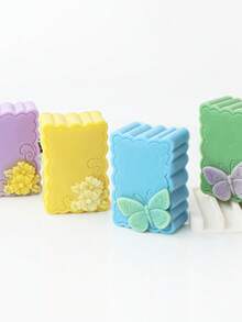 1pc Square Dual-Hole Flower & Butterfly Silicone Mold For DIY - Pink - View 3