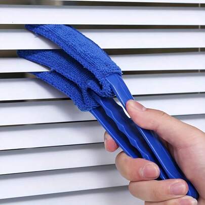 1pc Reusable Window Cleaner - Easy To Use And Washable - Suitable For Blinds, Curtains, Etc. - Detachable And Washable Duster Brush. Household Crevice Cleaning Air Conditioner Outlet Cleaning Brush. Blind Cleaning Tool