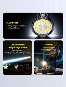 Philips SFL1252/93 Linterna mini de 9 LED, Múltiples modos de iluminación: Luz de inundación - SFL1252/93 - Ver 3