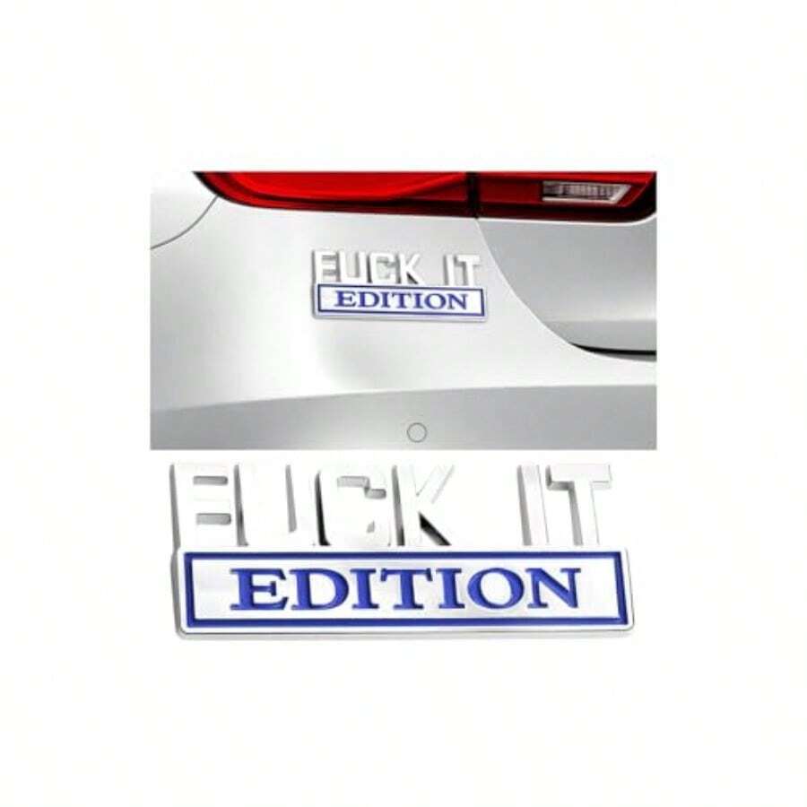 IT Edition Emblem For Car 3D Stickers For Auto Fender Bumper Vehicle 3D Side Fender Rear Trunk Decal Badge Universal Exterior Accessories For Car Truck SUV Silver/Blue - Bạc/Xanh lam - Xem 1