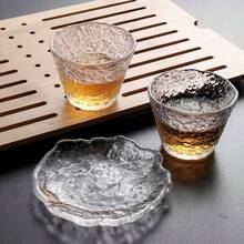 Japanese Style Iced Tea Set, Crystal Glass Transparent Kung Fu Tea Cups, Thick Tea Cup Coasters, Milk Tea Cups - Multicolor - View 7