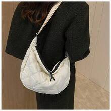 Sac à épaule brodé pour femmes, sac à main de grande capacité, sac à bandoulière - Blanc - Voir 7
