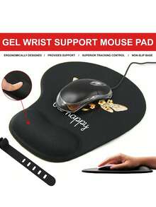Ergonomic Wrist Rest Square Mouse Pad, Cute Bee Pattern Design With "Bee Happy" Text, Creating Spring Atmosphere. Made Of High-Quality EVA Material, Comfortable And Soft, Good Ventilation, Durable Elasticity, Non-Slip Memory Foam Mouse Pad, Heat Insulation, Comfortable Wrist Support - View 4