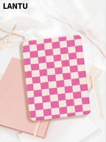 1个粉色棋盘格图案平板电脑保护套，三折支架保护壳，兼容苹果10.2英寸、11英寸（2020/2021款）、（A16）11英寸第11代（2025款）、第9/10代、Air 4代10.9英寸、Galaxy Tab S6 Lite 10.4英寸等机型，防摔，带笔槽，支持睡眠/唤醒功能，实用礼品。 - 彩色 - 查看 1