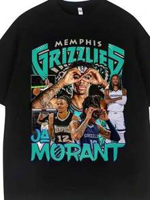 2026Youth Kids Sizes _ Ja Morant Custom Graphic T-Shirt Collection _ Premium Quality Heavyweight Basketball Shirt Retro T-Shirts, Sports Fan T-Shirts, Rapper Graphic T-Shirts, Vintage Hip-Hop Y2K Streetwear For Enthusiasts, Fan Merchandise, Matching Family Outfits, Matching Outfits For Brothers, Matching Outfits For Sisters, Men's And Women's T-Shirts, Boys' And Girls' T-Shirts. - 黑色1 - 查看 11