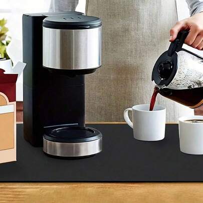 1片纯色硅藻土吸水垫，餐具沥水垫，耐热隔热垫，适用于厨房、台面、咖啡机，也适用于厨房、餐桌、咖啡机、吧台、厨房配件