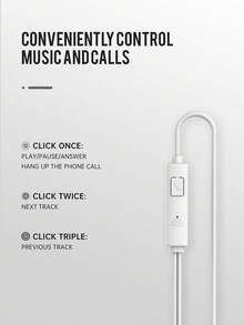 Auriculares con cable de 3,5 mm con micrófono, auriculares intrauriculares blancos para música y llamadas - 3.5mm - Ver 8
