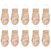 1/5/10 Pairs Women Elastic Breathable Non-Slip Invisible Low Cut Half Palm Socks, Summer - Multicolor - View 12