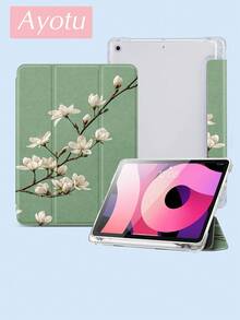 Ayotu 1pc Beautiful Green Background Cherry Tree Pattern Tablet Case & Kindle E-Book Case Compatible With 10th Generation, 11/Air 4th/Air 7th/9.7 Inches, Compatible With Samsung Galaxy Tab A9 Plus, Kindle (11th Generation-2024 Release)(6 Inch), Kindle Paperwhite 12th Gen 2024, Great Holiday Gift, Stylish And Simple Pattern. - Multicolor - View 4