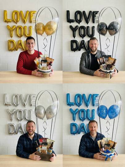 13pcs/Set Father's Day Party Decoration Balloon Set, 16" Gold/Silver/Black/Blue "LOVEYOUDAD" Foil Letter Balloons, 24" Clear Bubble Balloons, 10" Gold/Blue/Black/Silver Latex Balloons, Suitable For Dad's Birthday, Love You Papa, Father's Day Celebration Balloon Banner Decor