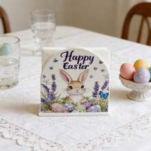1/4pcs Easter Acrylic Napkin Stand With Bunny, Eggs And "Happy Easter" Design And Freestanding Tissue Holders; Perfect As A Centerpiece For Your Kitchen Table. - Multicolor - View 11