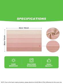 4pcs/6pcs Ombre Tablecloth, Modern Living Room & Dining Table Decor Placemats, Washable, Kitchen Table Mats, Heat Resistant & Stain Proof, Suitable For Home Party, Camping Outdoor Dining Table Decor, Coffee Table, Spring & Summer Home Decor - Baby Pink - View 5