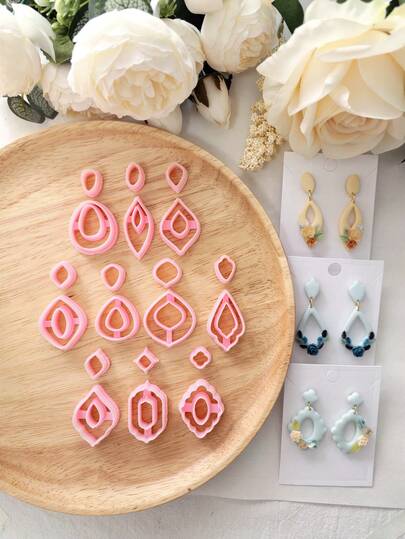Elementary Geometry Shape Polymer Clay Cutter Mold With High Precision Diy Handcrafted Earring Jewelry Soft Clay Mold Tools, Precision Knife Molds - Craft Supplies - For Jewelry Makers & Crafters - Perfect Gift For Diy Enthusiasts