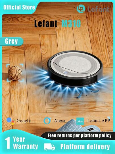 Lefant Rayvon M310 Robot Vacuum Cleaner, 4500Pa Strong Suction, 3.1" Ultra-Thin, 180mins Runtime, APP Control, Pet Hair & Hard Floor Cleaning, Ideal Gift For Moms & Ladies