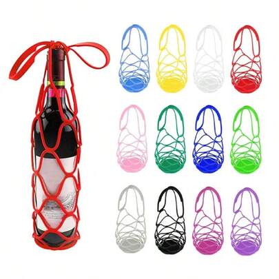 2026 Upgraded Multifunctional Silicone Cup Mat Net Bag, Silicone Mat Storage Bag, Handheld Bottle Net Cup Mat, Suitable For Wine Bottles, Water Bottles, Fruits, Camping Supplies, Party Supplies, Friend Gatherings, Family Dinners